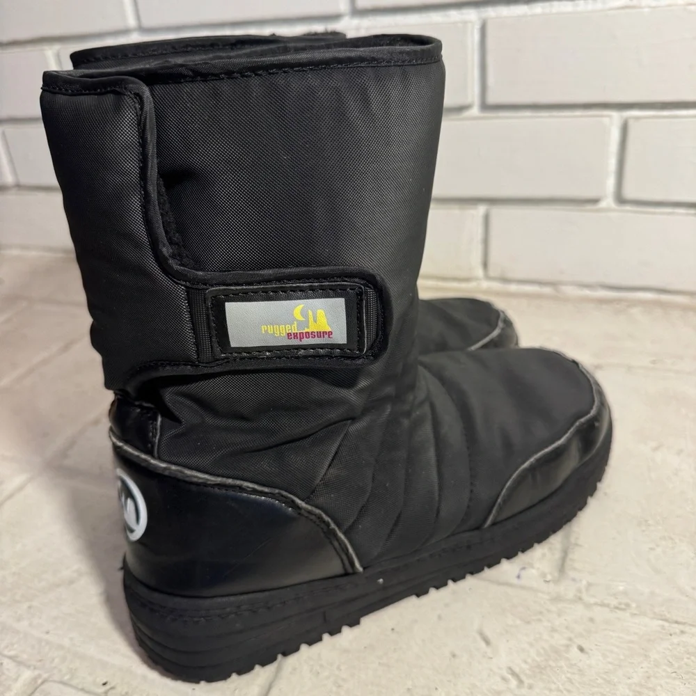 Rugged Exposure Men's Black Winter Snow Boots - Size 8